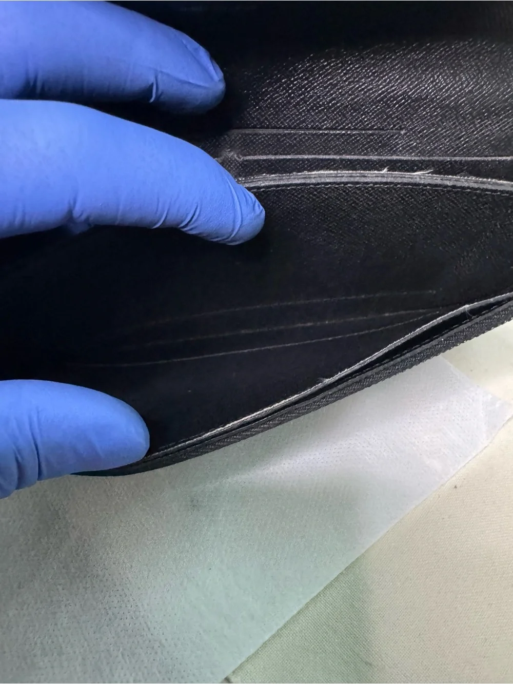 Louis Vuitton Black Textured Leather Clutch Wallet